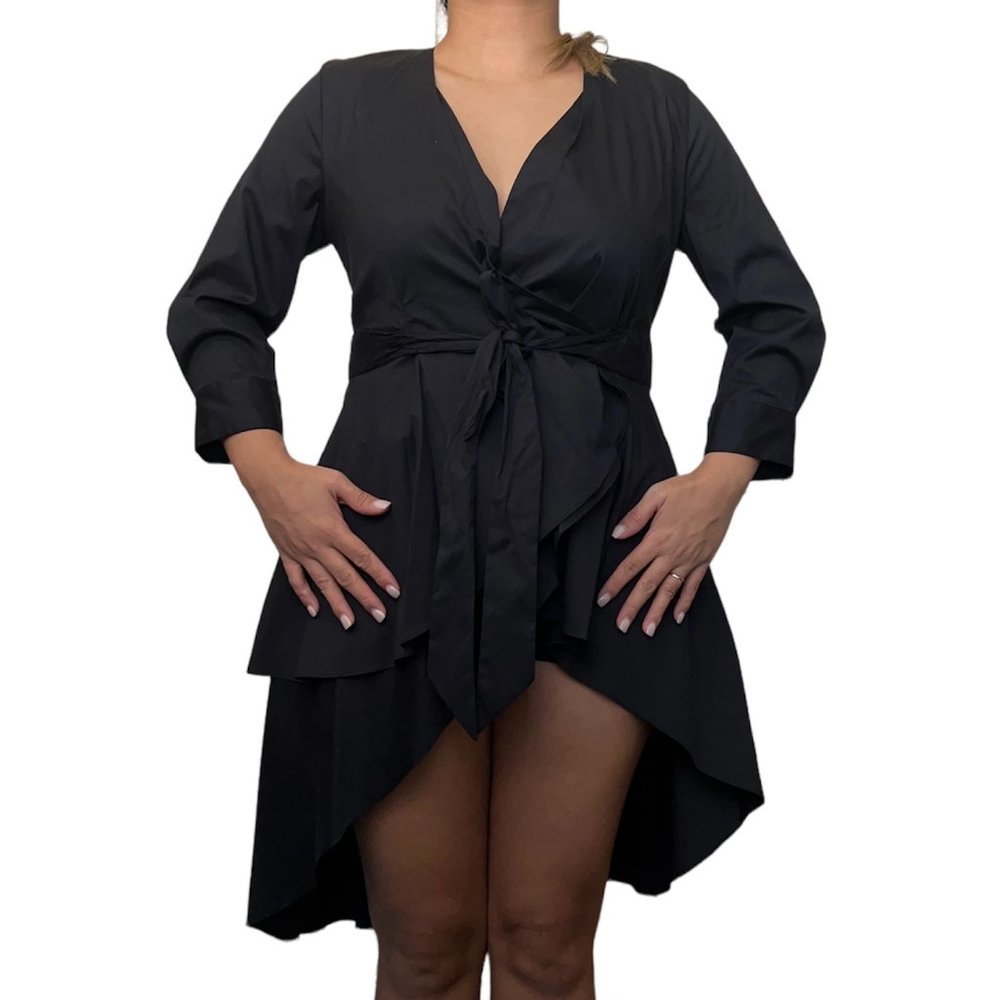 ZARA high low wrap blouse